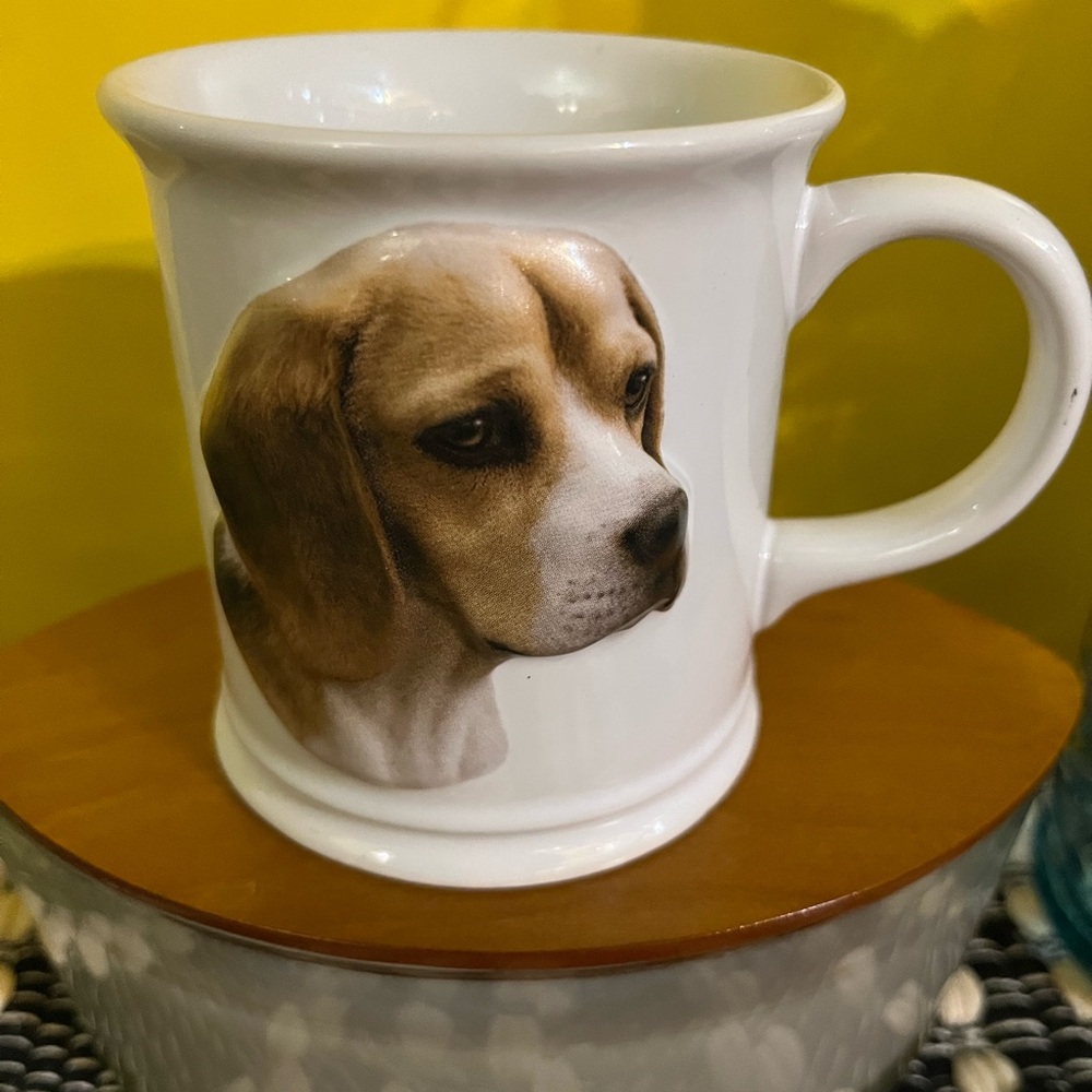 DIMENSIONAL BEAGLE PORTRAIT COFFEE MUG COFFEE CUP,by XPRES Embossed